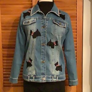 Quacker Factory Scotty Dogs Jean Jacket